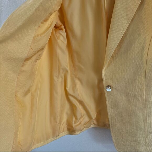 Talbots Blazer 100% Linen Size 4 Yellow Fully Lined Career Professional … - Picture 5 of 7
